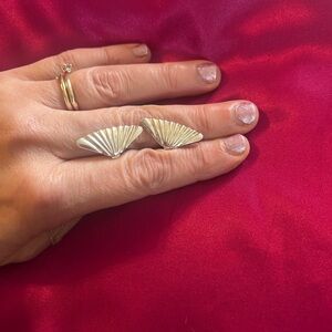 Silver Pierced Ear Earrings Angel Wings